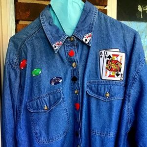 NWOT Vintage Rare Stylish Poker or Gambling Shirt in M